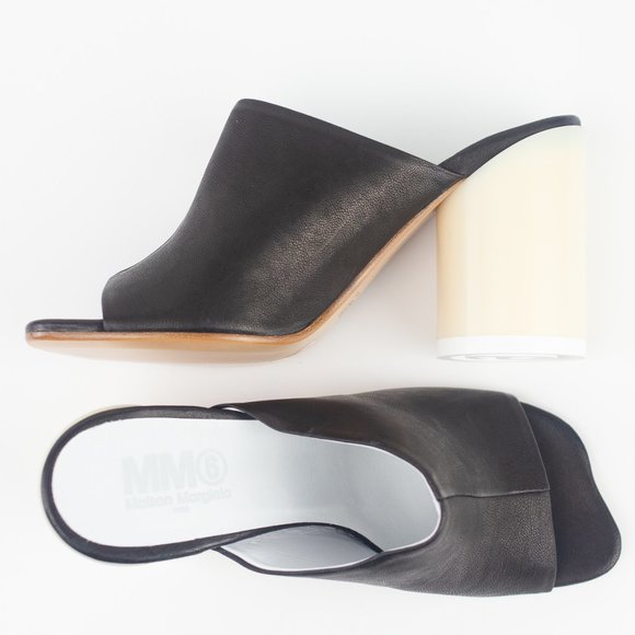 Leather Chunky Heeled Mules, MM6 MAISON MARGIELA - Picture 2 of 7